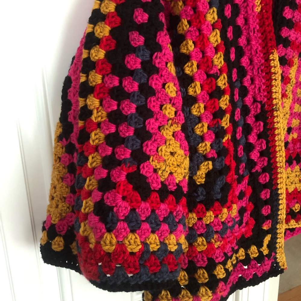 New: Handmade Crochet Hexagon Granny Open Sweater Cardigan. Size Medium - Picture 2 of 15